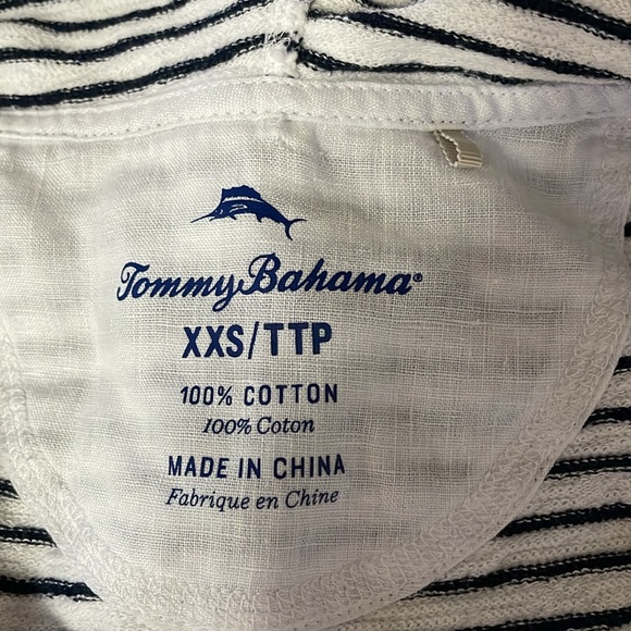 Tommy Bahama White & Navy Blue Striped Pullover Women's Sweater Hoodie Size XXS - Picture 11 of 16